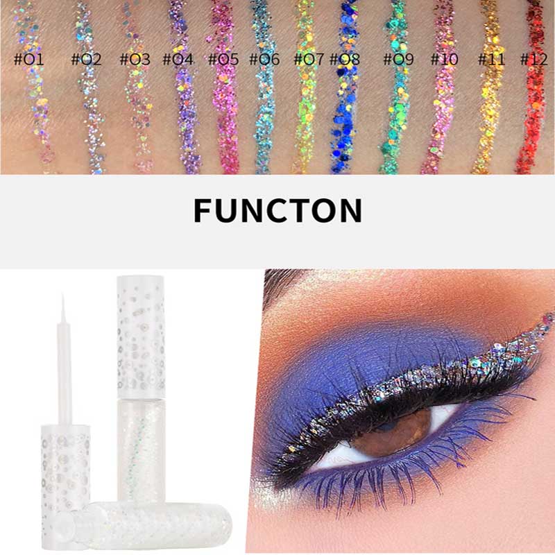 Cosmétique flash lumineux coloré Cosmétiques durables Eye-liner paillettes durables